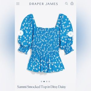 NWT Draper James Sammi Smocked Top